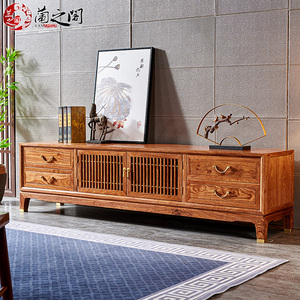 红木电视柜 纯实木整装新中式花梨木地柜 现代简约矮柜客厅储藏柜