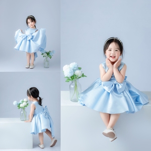 儿童摄影服装女童宝宝周岁生日照拍照服装表演蓬蓬公主裙婚纱礼服