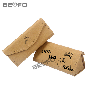 BEUFO动漫周边宫崎骏动漫龙猫日系小清新便携学生三角折叠眼镜盒