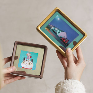 高级感相框摆台7寸亚克力宝宝透明小画框儿童迷你实木打印照片框