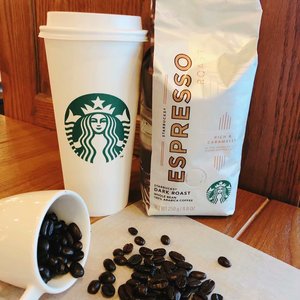 星巴克意式espresso浓缩烘焙咖啡豆纯黑咖啡粉250g可代磨美式现货