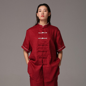 沽唐记太极服女 夏季武术服男太极拳服练功服春秋表演出服比赛服
