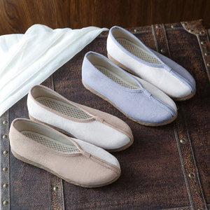 老北京禅鞋女复古禅意鞋尼姑居士布鞋平底奶奶妈妈孕妇绣花鞋子