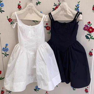 女童吊带裙夏季2024新款韩版洋气时尚露肩礼服裙子儿童白色连衣裙
