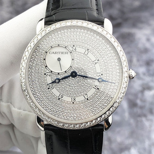 二手表卡地亚伦敦系列wr007003手动机械男表18k白金原镶钻满天星