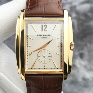 二手正品百达翡丽gondolo系列5124j金针金字方形透底手动机械男表