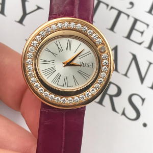二手正品98新 伯爵piaget石英机芯女表g0a35084镶钻石18k玫瑰金