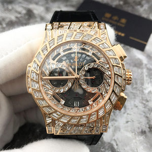 二手正品宇舶经典融合系列玫瑰金后镶钻满天星计时镂空男表风火轮