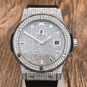 二手名表宇舶hublot经典融合系列自动机械男表镶钻满天星正品
