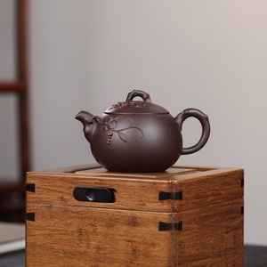 宜兴花器紫砂壶纯手工大品容量泡茶壶老紫泥花货葡萄西施壶360ml