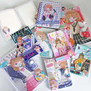 nana明星校刊金属书签学生卡通异型装饰书签彩页胶套本线圈笔记本