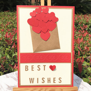 定制a4超大红色爱心感恩感谢生日婚礼手工贺卡集体签名卡