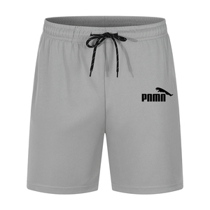 男士休闲运动短裤PNMN印花健身跑步篮球裤训练五分裤沙滩裤有口袋