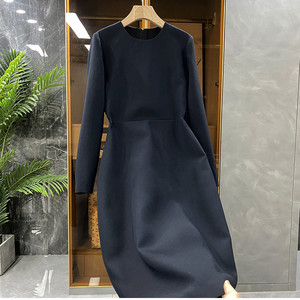 一线大品牌高端剪标女装外贸货出口尾单高腰纯色长款西装连衣裙子