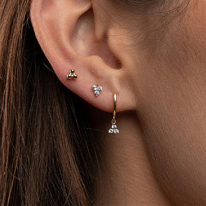 养耳朵耳环小苍兰耳钉s925纯银镀金耳圈简约气质小耳扣耳软骨环女