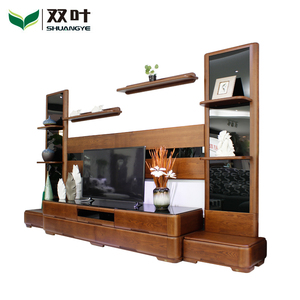 双叶家具 中式实木客厅家具成套电视柜 电视墙整体家居置物架