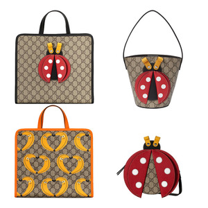 现货gucci夏季儿童爆款瓢虫gg满印托特包水桶包儿童成人可用
