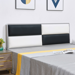 软包床头板轻奢皮艺落地靠背板薄款简约现代科技布生态板储物定制