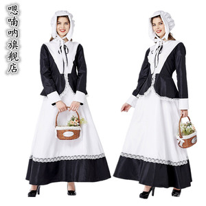 万圣节法国中世纪贵妇田园风装庄园管家服装仆人女仆装cos演出服