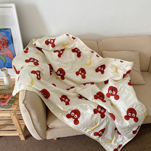 韩剧里的小被子~韩风小众设计月亮小熊空调被子午休小毯子盖被