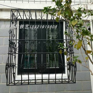 上海欧式铁艺防盗窗别墅小区庭院防护窗开窗飘窗防护栏大门镀锌