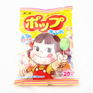 不二家水果味棒棒糖果20支袋哈密瓜蜜桃葡萄香橙口味散装婚庆喜糖