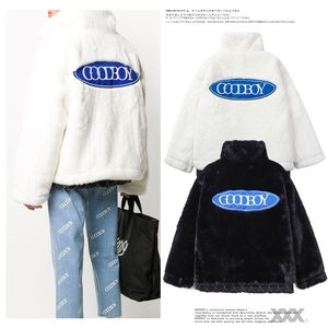 高端xoxo韩国good boy蓝标毛绒环保皮草冬季大衣男女保暖加厚外套