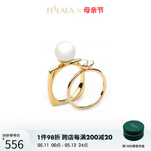 Fellala翡拉拉简珍珠食指戒指套戒女韩国时尚饰品指环女珍珠首饰
