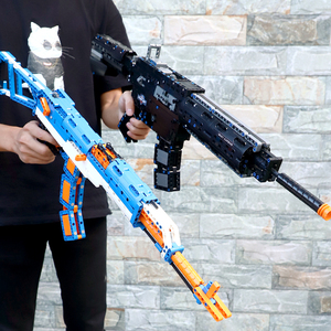 益智拼装乐高枪组装moc积木枪m416可发冲锋枪武器难度6岁男孩玩具