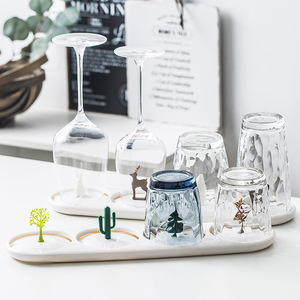 北欧创意塑料晾杯架沥玻璃水杯架家用卡通晾杯子架子杯具收纳架子