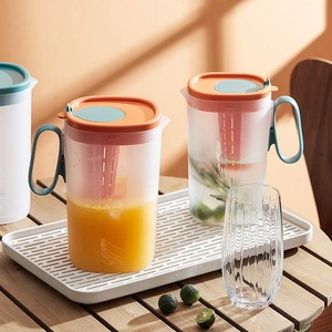 冰箱冷水壶家用耐高温泡茶壶塑料喝果汁凉白开水壶杯子套装大容量