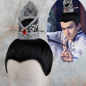 古装皇冠儿童头冠成人束发冠百搭复古男士汉服合金宫廷头饰中间冠