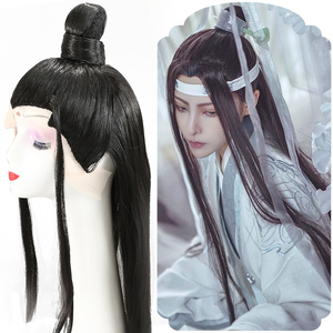 000人付款淘宝古装汉服假发男士短发古风发型白色花白全头套一体中国