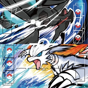 【翼游卡牌】ptcg卡垫 莱希拉姆 捷克罗姆 单人&双人主题卡垫 diy