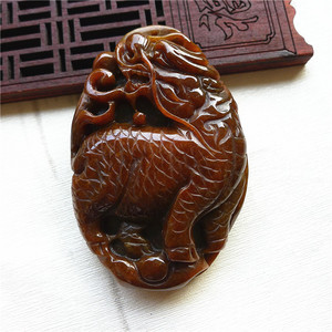 天然翡翠红翡麒麟手玩件把件a货带证老坑种水润精雕清仓063