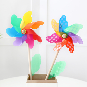 旋转七彩小风车玩具礼物宝宝周岁儿童生日派对用品户外野餐装饰