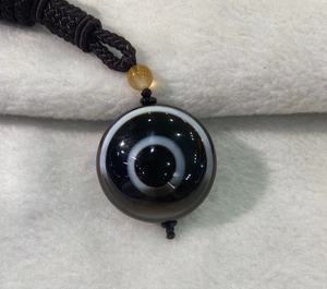 羊板眼天然缠丝玛瑙一眼天眼天珠藏传羊眼招财挂件民族风