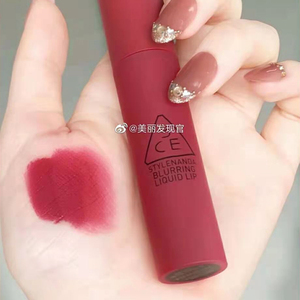 3ce慕斯唇釉丝绒bearberry雾面哑光红棕奶油杏色树莓口红在逃公主