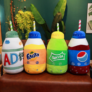 卡通饮料汽水毛绒玩具仿真可乐芬达大抱枕玩偶睡觉抱娃娃男生礼物