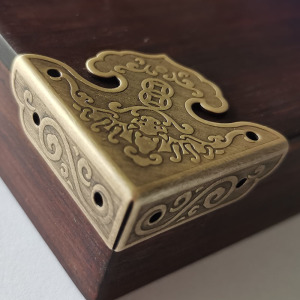 新中式包角柜门黄铜护角桌子仿古铜色角花双面橱柜包边纯铜面全铜