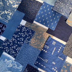 丰同裕 草木染古法蓝染纹样图案布料棉麻复古布手工diy拼布组合