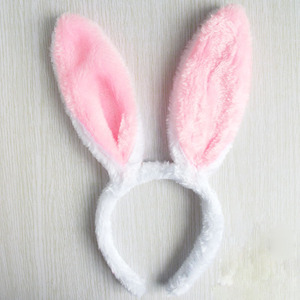 小舞的兔子耳朵发箍毛绒发夹儿童表演头饰兔耳发饰发卡女粉色头箍