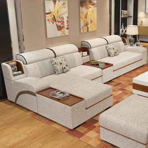 免洗沙发布艺沙发客厅简约现代大小户型组合转角冬夏两用藤板沙发