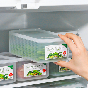 日本进口厨房冰箱放蔬菜保鲜盒水果食物储物收纳盒冷冻食品密封盒
