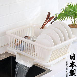 日本进口厨房沥水架收纳架家用碗筷碗碟餐具塑料置物架水槽放碗篮