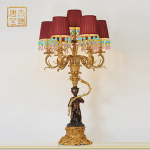杰瑞唐宝法式别墅全铜台灯欧式脱蜡客厅创意天使奢华大气酒店灯具
