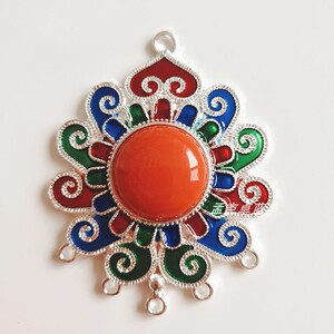 蒙古族特色饰品民族风项链吊坠挂件复古百搭毛衣链珐琅彩diy配件