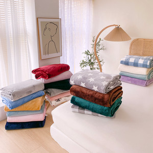 美容院专用毛毯艾灸按摩床养生足疗店金貂绒纯色盖毯午睡保暖床单
