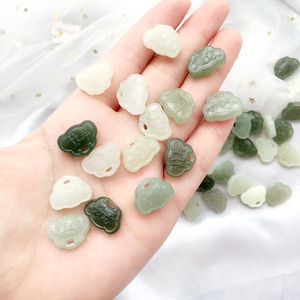 天然和田玉吉祥如意锁吊坠 diy玉石饰品配件配饰小装饰 宝宝锁