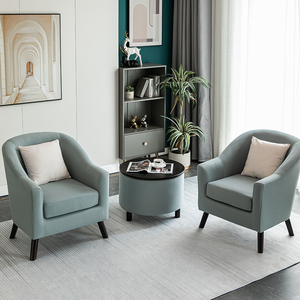 沙发单人轻奢科技布懒人椅子小户型卧室客厅北欧躺椅实木简约现代